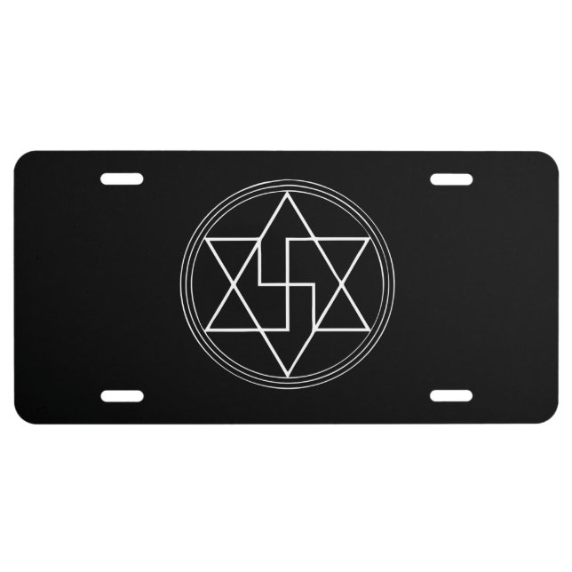 Sacred Geometry Protection Symbol License Plate (Front)