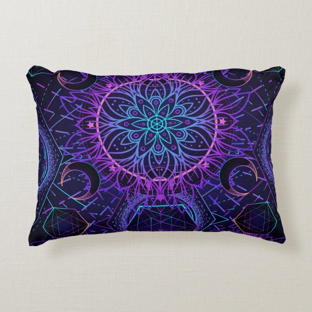 Sacred Geometry seamless pattern. Hindu symbols of Accent Pillow (Front)