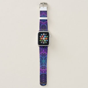 Sacred Geometry seamless pattern. Hindu symbols of Apple Watch Band