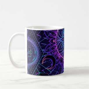 Sacred Geometry seamless pattern. Hindu symbols of Coffee Mug