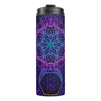 Sacred Geometry seamless pattern. Hindu symbols of Thermal Tumbler