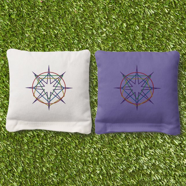 Sacred Geometry Sigil Cornhole Bags (Grass)