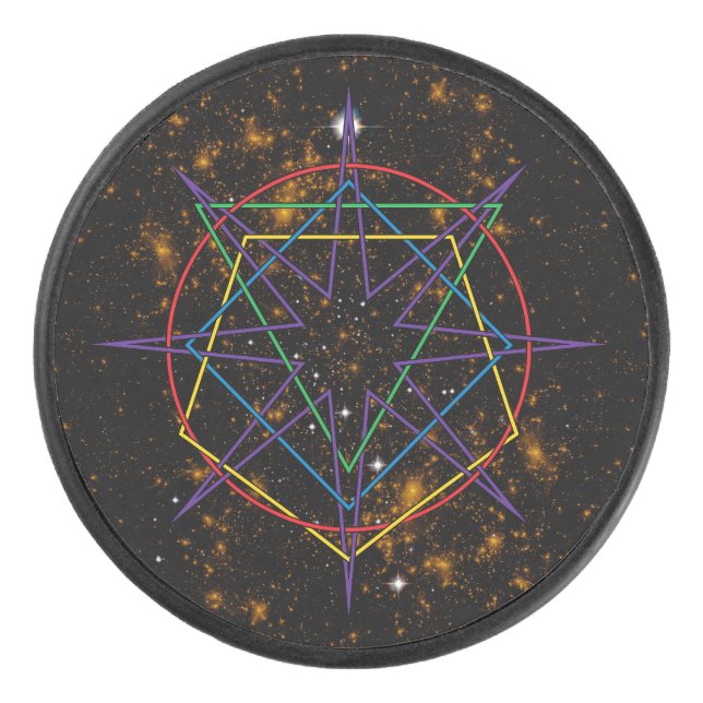 Sacred Geometry Sigil Hockey Puck (Front)