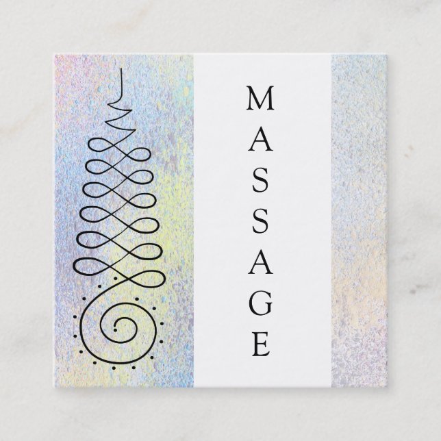 *~* Sacred Geometry Spiritual Massage Therapy Square Business Card (Front)