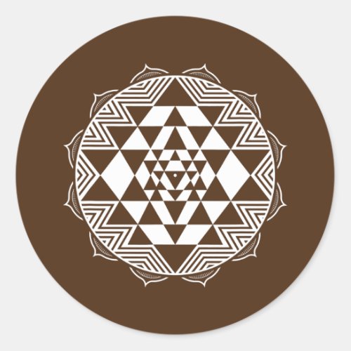 Sacred Geometry Sri Yantra Chakra Triangle  Classic Round Sticker