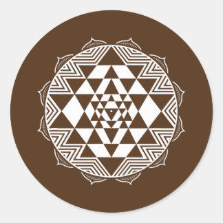 Sacred Geometry Sri Yantra Chakra Triangle Classic Round Sticker