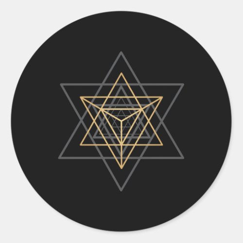 Sacred Geometry Star Tetrahedron Merkaba Classic Round Sticker