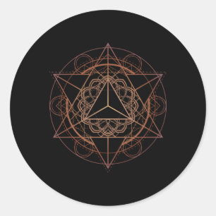 Sacred Geometry Star Tetrahedron Merkaba Classic Round Sticker