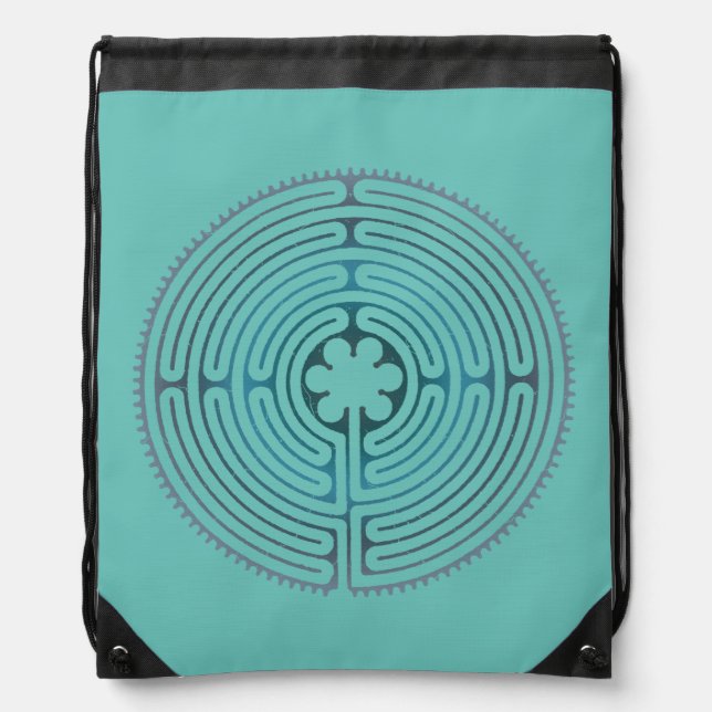 Sacred Geometry Symbol - Chartres Labyrinth 1 Drawstring Bag (Front)