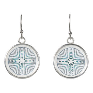Sacred Geometry Symbol - Chartres Labyrinth 1 Earrings