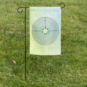 Sacred Geometry Symbol - Chartres Labyrinth 1 Garden Flag