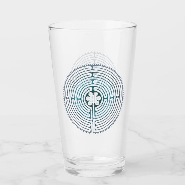 Sacred Geometry Symbol - Chartres Labyrinth 1 Glass (Front)