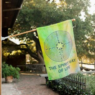 Sacred Geometry Symbol - Chartres Labyrinth 1 House Flag