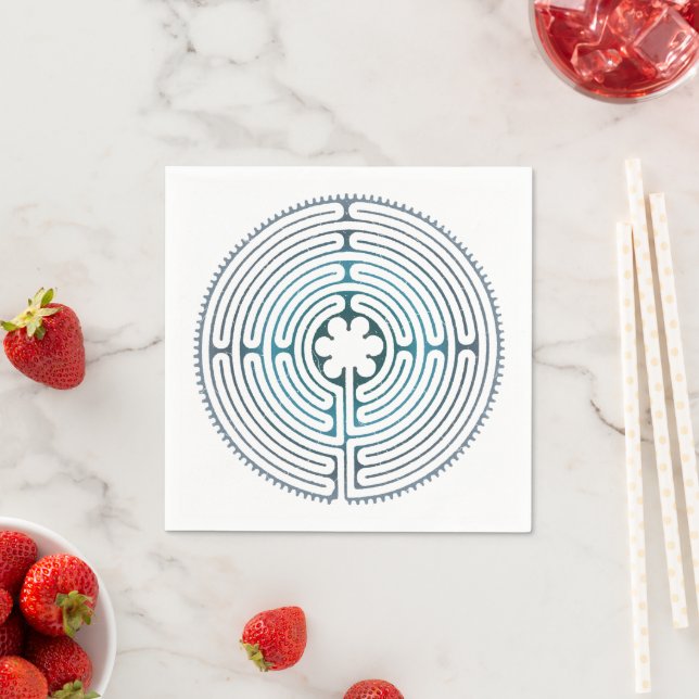 Sacred Geometry Symbol - Chartres Labyrinth 1 Napkins (Insitu)
