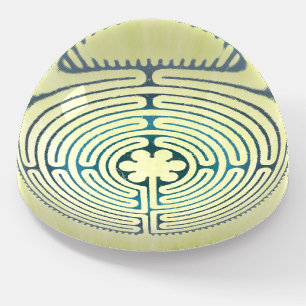 Sacred Geometry Symbol - Chartres Labyrinth 1 Paperweight