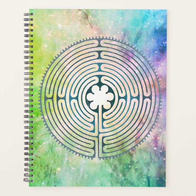 Sacred Geometry Symbol - Chartres Labyrinth 1 Planner (Front)