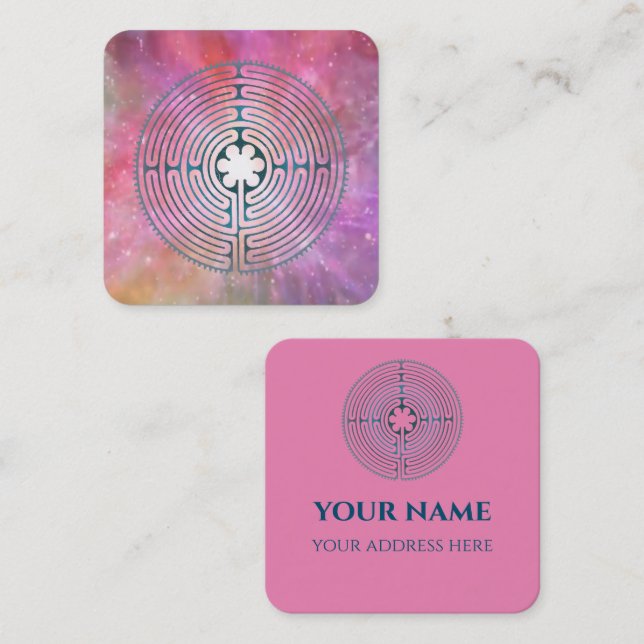 Sacred Geometry Symbol - Chartres Labyrinth 1 Square Business Card (Front/Back)