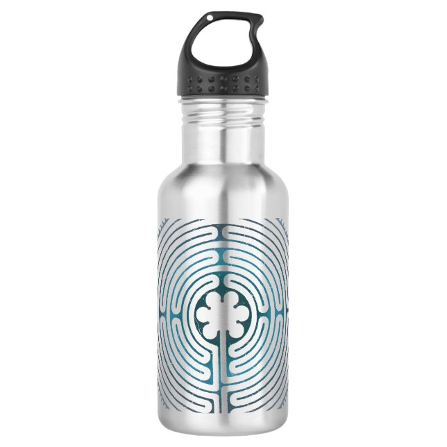 Sacred Geometry Symbol - Chartres Labyrinth 1 Stainless Steel Water Bottle (Front)
