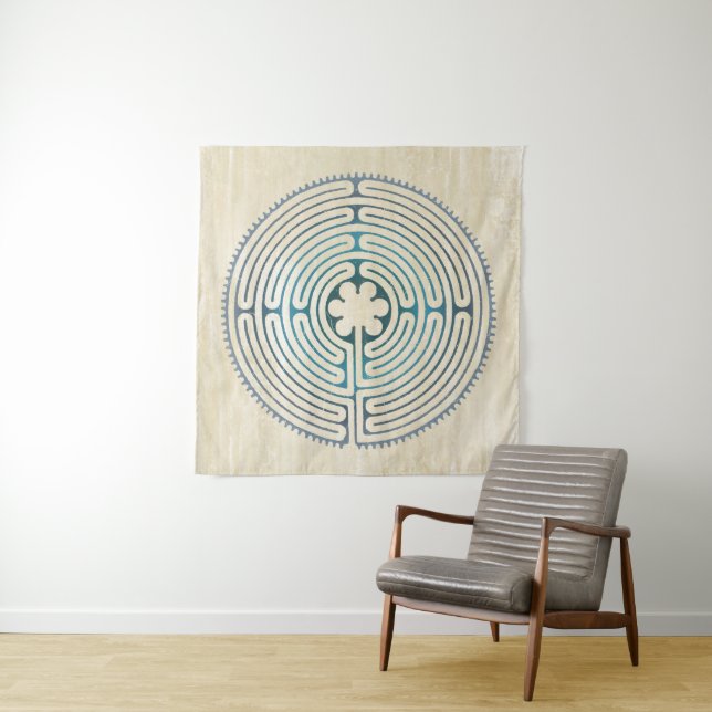 Sacred Geometry Symbol - Chartres Labyrinth 1 Tapestry (In Situ)