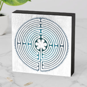 Sacred Geometry Symbol - Chartres Labyrinth 1 Wooden Box Sign
