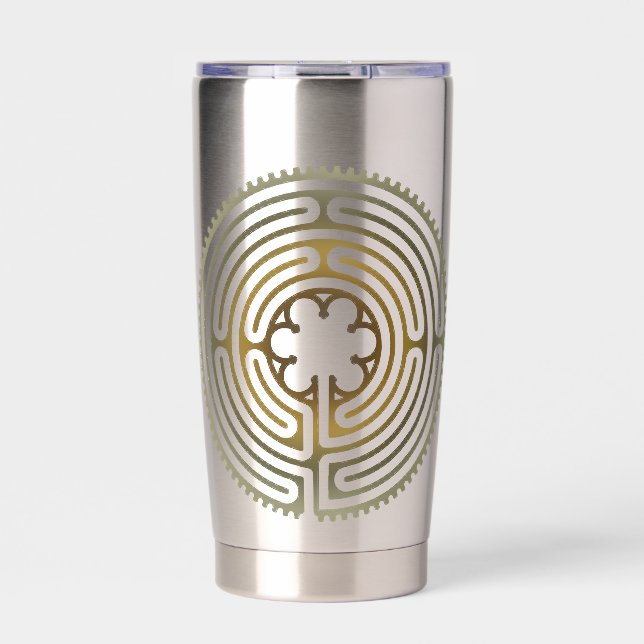 Sacred Geometry Symbol - Chartres Labyrinth 4 Insulated Tumbler (Front)