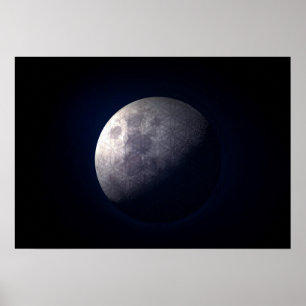 Sacred geometry - The Flower of Life in a moon Poster