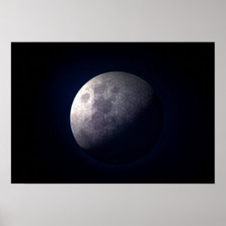 Sacred geometry - The Flower of Life in a moon Poster