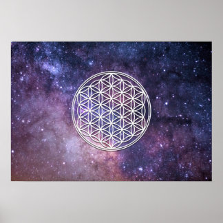 Sacred geometry - The Flower of Life in universum Poster