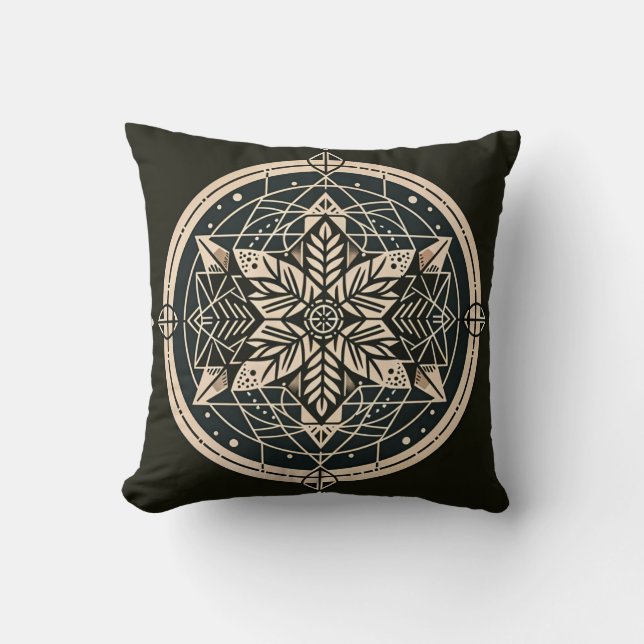 Sacred Geometry Throw Pillow (Front)