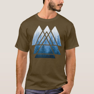 Sacred Geometry Triangles Misty Forest Blues 1 T-Shirt