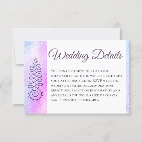*~* Sacred Geometry Watercolor Wedding Details RSVP Card
