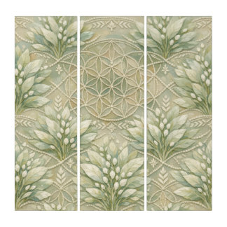 Sacred Geometry — White Sage Core Foundation Triptych