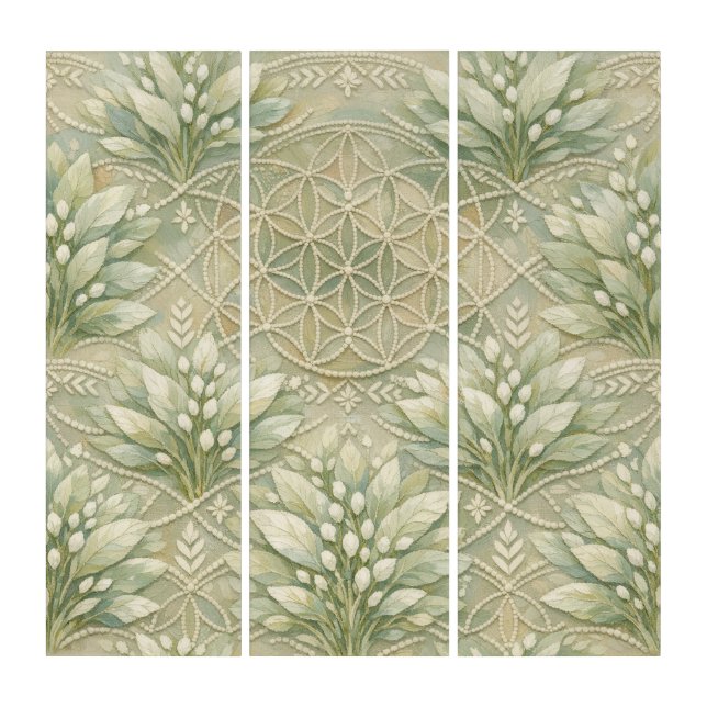 Sacred Geometry — White Sage Core Foundation Triptych (Front)