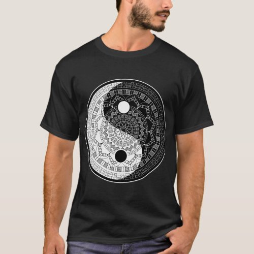 Sacred Geometry Yin Yang Dala T_Shirt