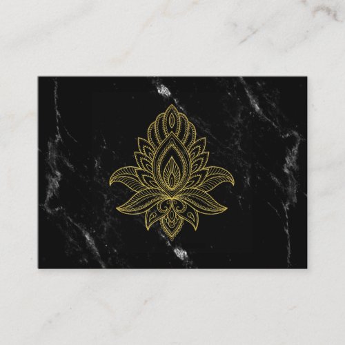  Sacred Gold Hamsa Abstract White Black Marble Business Card