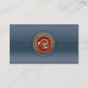 Sacred Golden Scorpion on Red Business Card