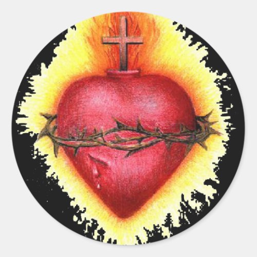 Sacred Heart 2 Classic Round Sticker