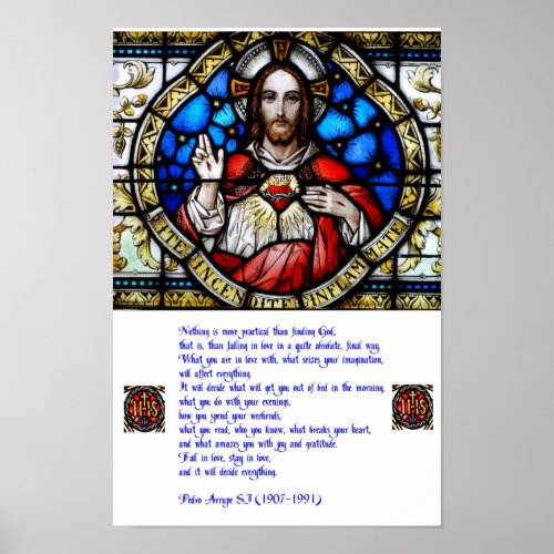 Sacred Heart and Arrupe Prayer Poster