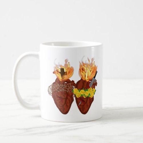 Sacred Heart And Immaculate Heart Picture Jesus An Coffee Mug
