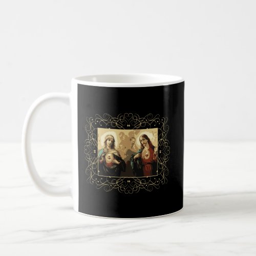 Sacred Heart And Immaculate Heart Picture Jesus An Coffee Mug