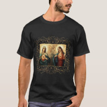 Sacred Heart and Immaculate Heart Picture Jesus an T-Shirt