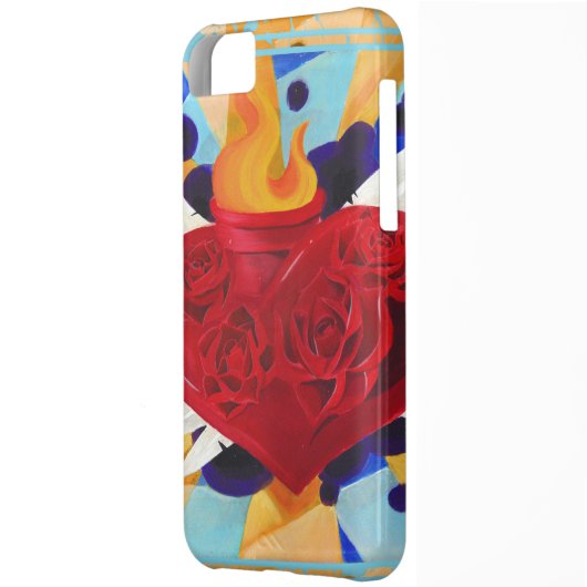 Sacred Heart and Roses Graffitti Phone Case (Back Left)
