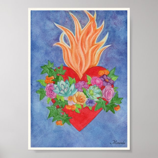 Sacred Heart Art Print Suitable fr Framing Miranda (Front)