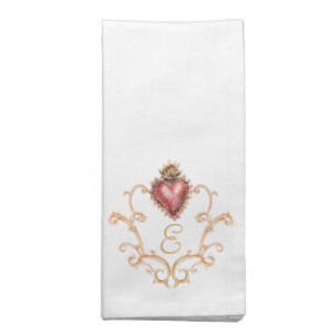 Sacred Heart Baroque Monogram Cloth Napkin
