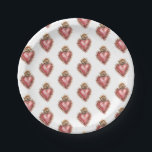 Sacred Heart Baroque Paper Plates<br><div class="desc">The baroque ornament details combined with the sacred heart at the top give this paper plate an old world flavor that is romantic and nostalgic in nature. In the center of the baroque frame is a place for you to add your name. This plate was designed to be used for...</div>