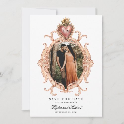 Sacred Heart Baroque Save the Date Invitation