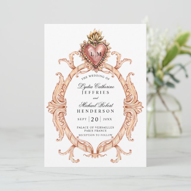 Sacred Heart Baroque Wedding Invitation Zazzle
