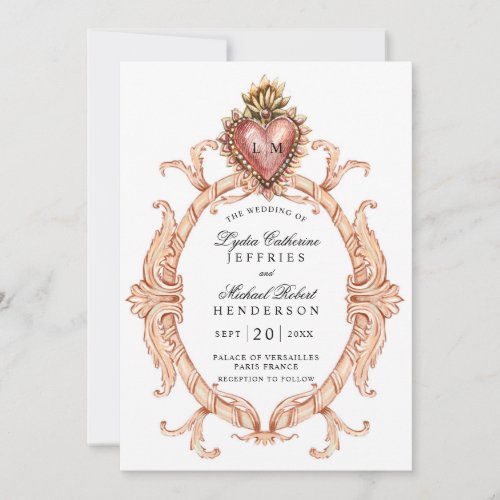 Sacred Heart Baroque Wedding Invitation
