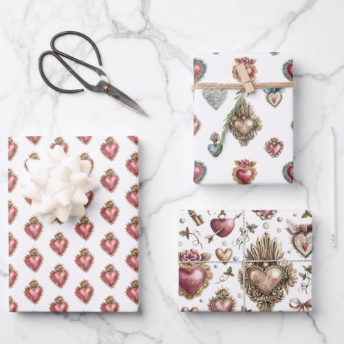 Sacred Heart Baroque Wrapping Paper Sheets