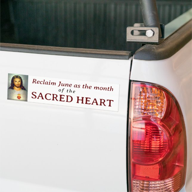 Sacred Heart Bumper Sticker (On Truck)